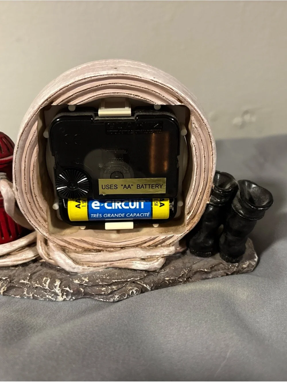 Vintage red hats of courage clock and it works